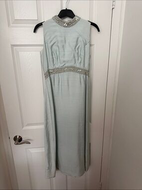 Vintage Stunning Embellished light blue Evening Dress